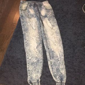 Ripped Denim joggers